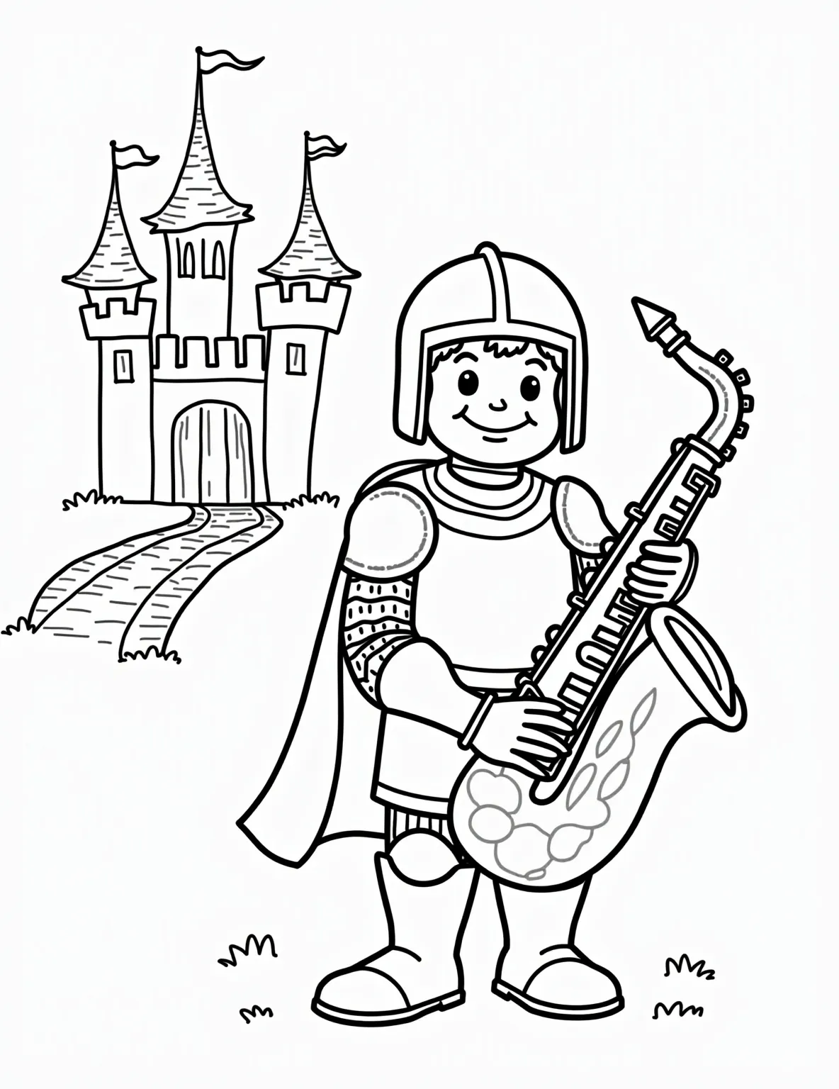 Knight, Saxophone, Castle