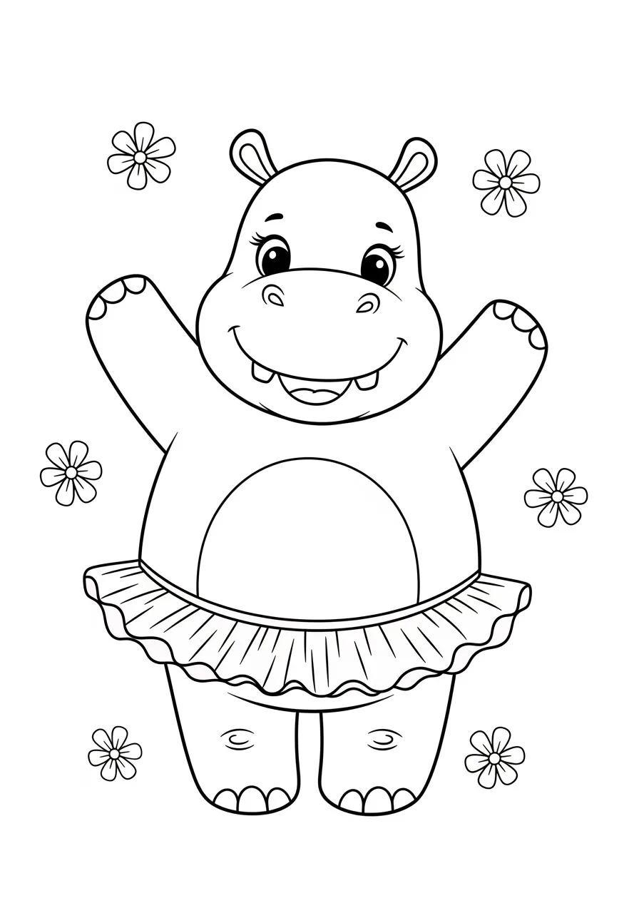 A Hippo Ballet Dancing in a Tutu
