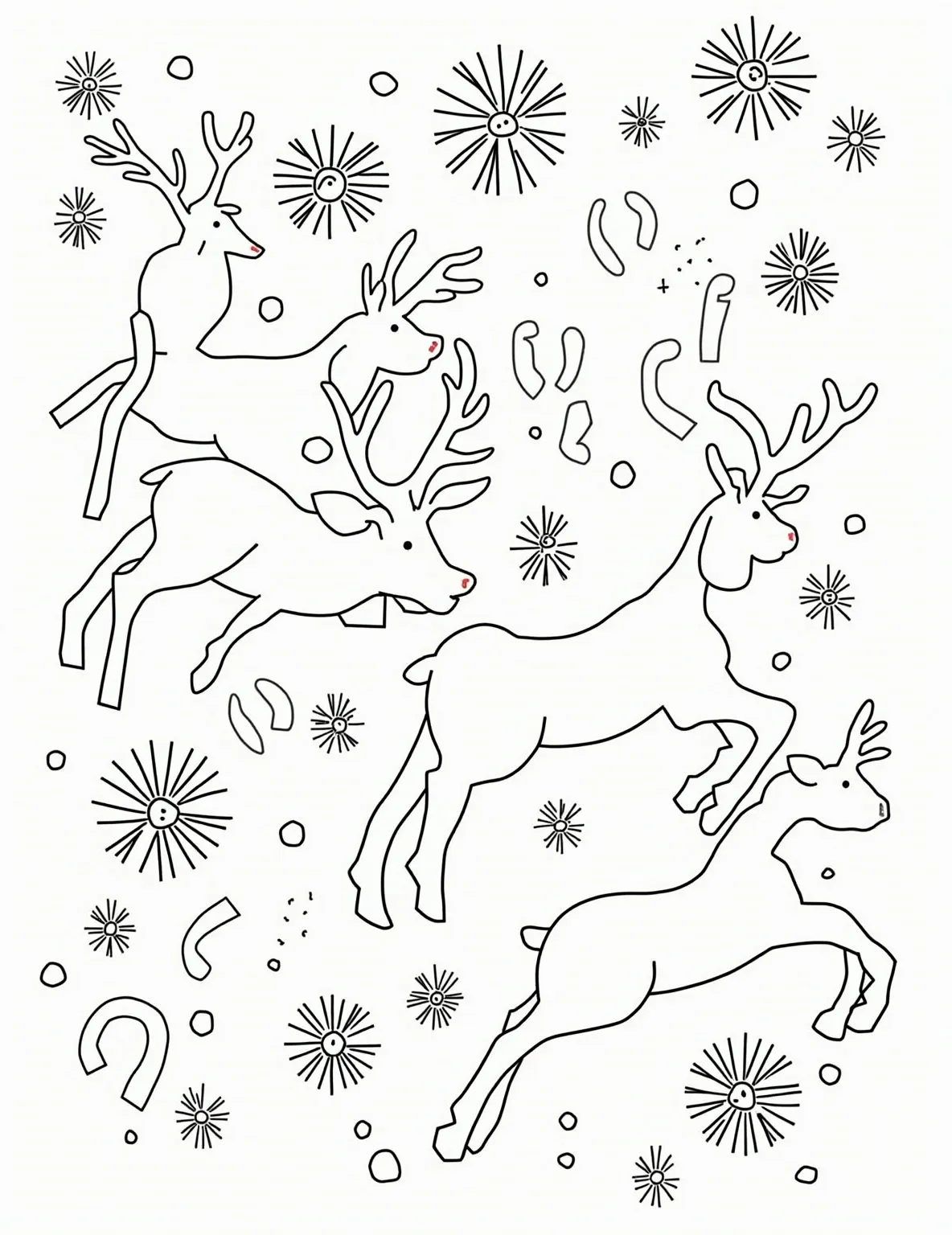 Christmas Light Stained Glass Window Coloring Page -- prompt: "black lines only Festive coloring page: bold outlines of Christmas light bulbs forming reindeer, snowflakes, and candy canes. Swirling patterns connect motifs. Large, simple shapes perfect for coloring. Joyful holiday scene with playful, chunky designs. Blank spaces invite creative color choices. flat black lines, premium coloring page, coloring sheet, line drawing, Coloring Book, NO COLOR, NO SHADING, WHITE BACKGROUND. NO GRAY, BLACK AND WHITE, NO COLOR" -- This beautiful coloring page reimagines a stained glass window with a Christmas light theme. The intricate design features various holiday motifs formed by light bulbs and connecting wires. It offers a unique and artistic approach to both Christmas lights and traditional stained glass patterns.