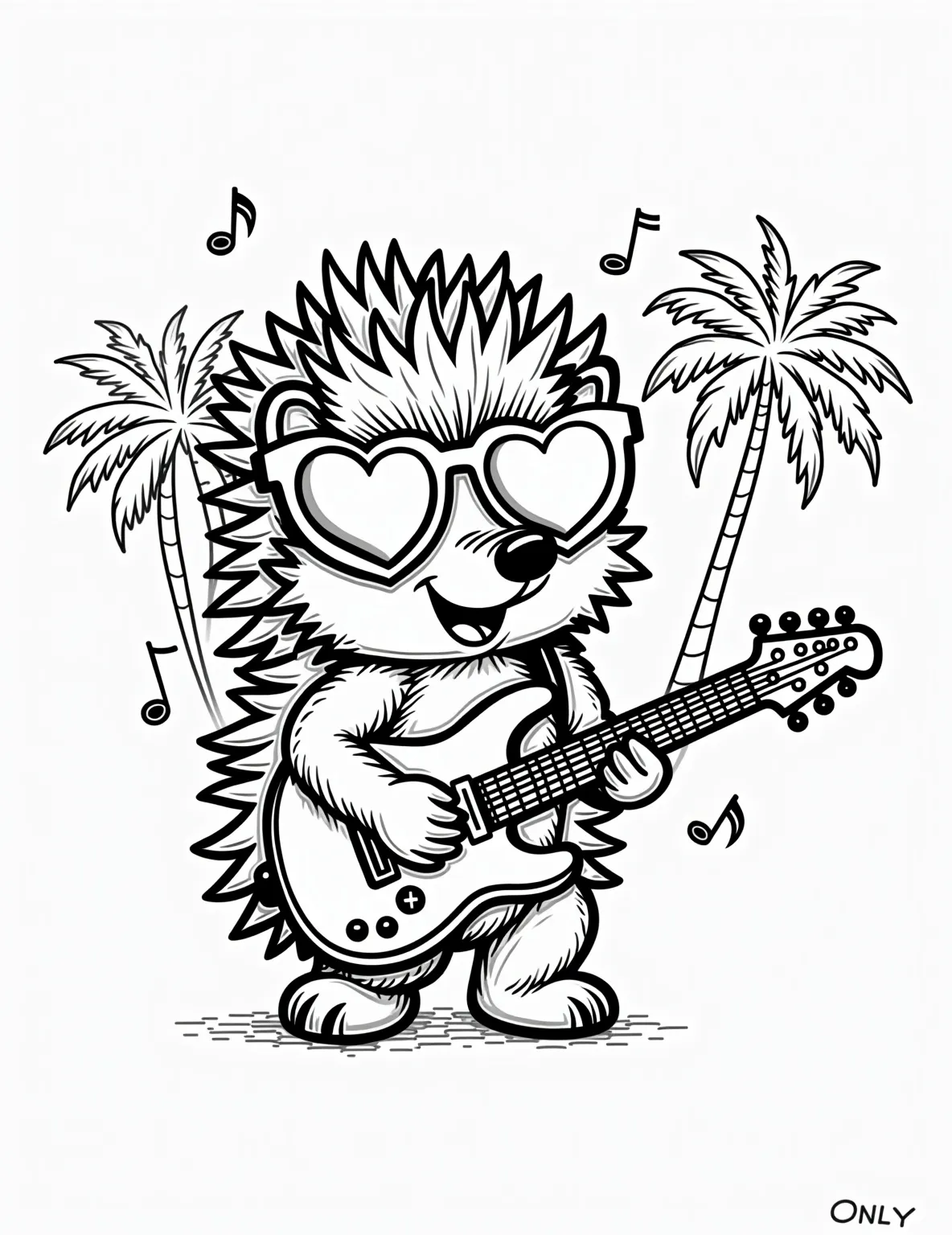 A hedgehog wearing sunglasses and playing the guitar
