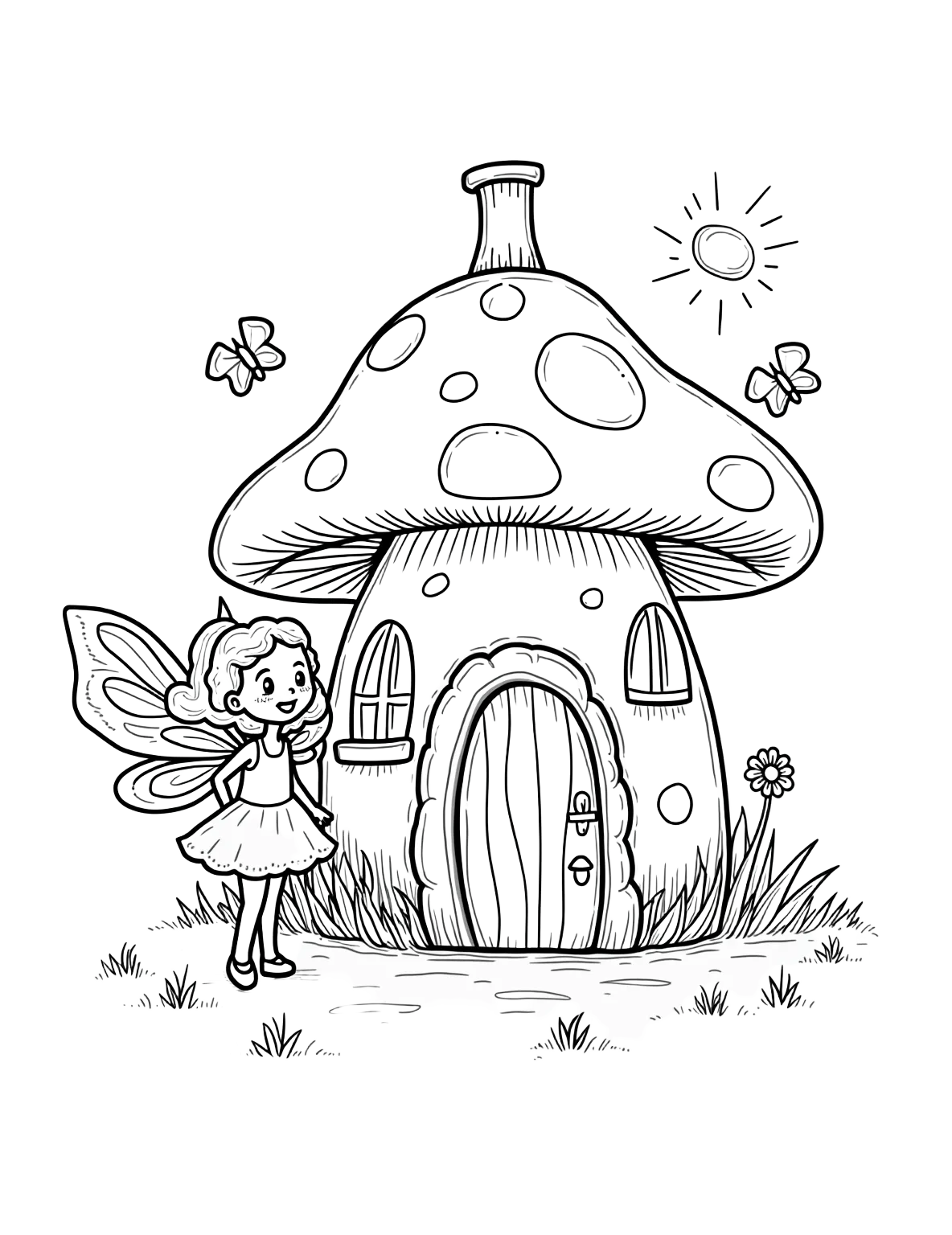 fairy, mushroom house