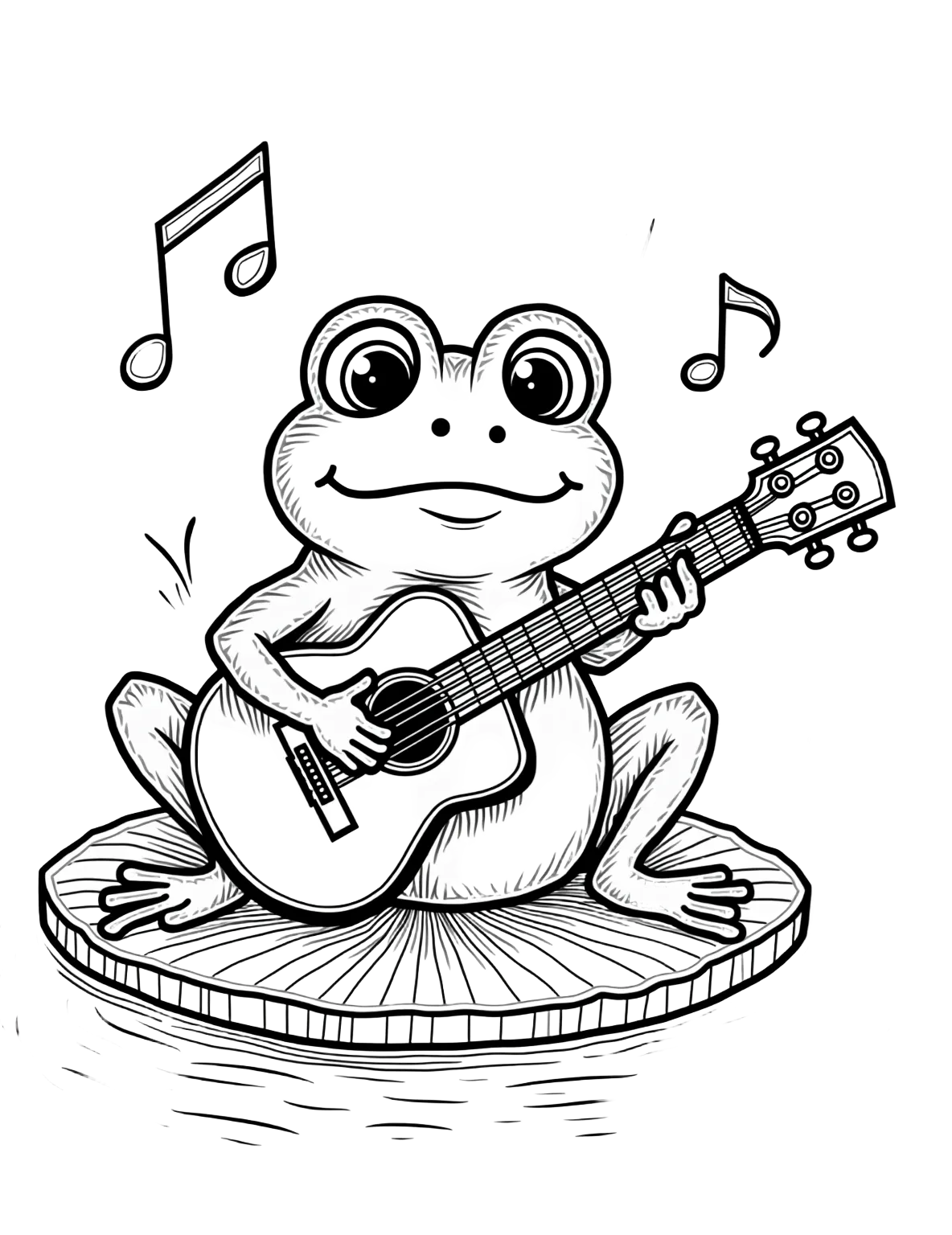 a frog playing the guitar