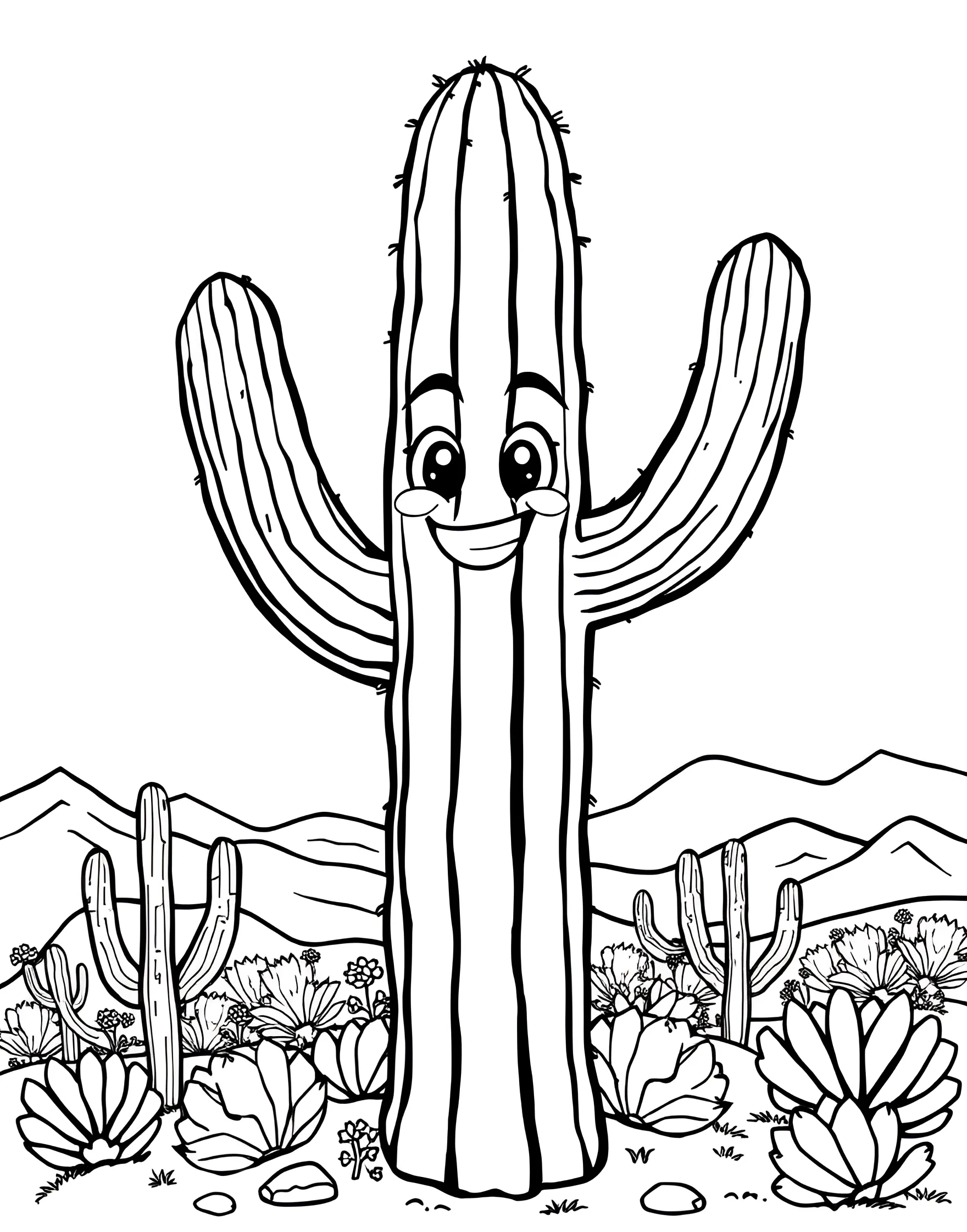 A tall saguaro cactus emoji with two arms and visible spines.